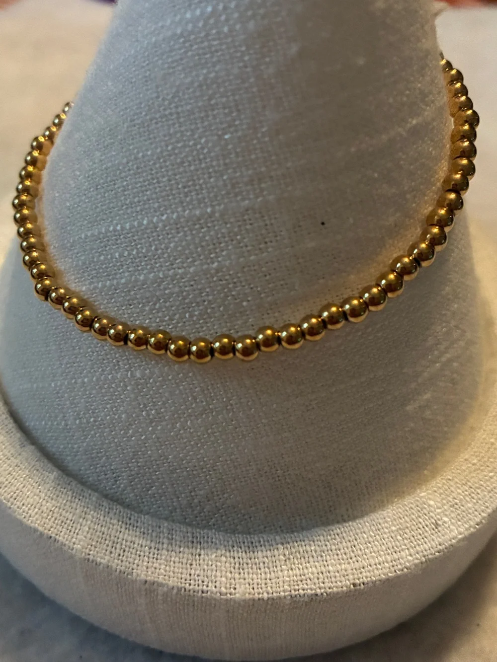 Gold Beaded Stretch Bracelet - Elegant Women's Jewelry
